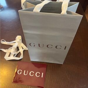 Gucci Silver Bag with Red Card